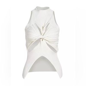 White sleeveless top